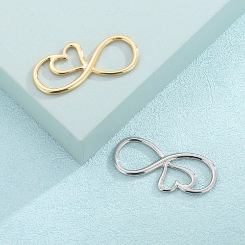 Colgante De Corazón Infinito Dijes De Acero Inoxidable Para Creación De Joyas DIY Collar Pendiente Accesorio Minimalista