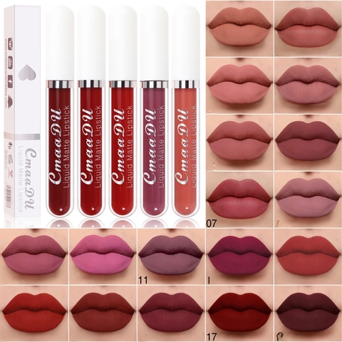 Rouge À Lèvres Liquide Mat Imperméable Longue Durée Antiadhésif Velours Haute Pigmentation Brillant À Lèvres