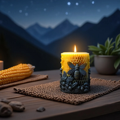 Bee Honeycomb Relief Silicone Candle Mold 3D Flower Pattern Flexible For DIY Handmade Craft Aromatherapy Soap Making