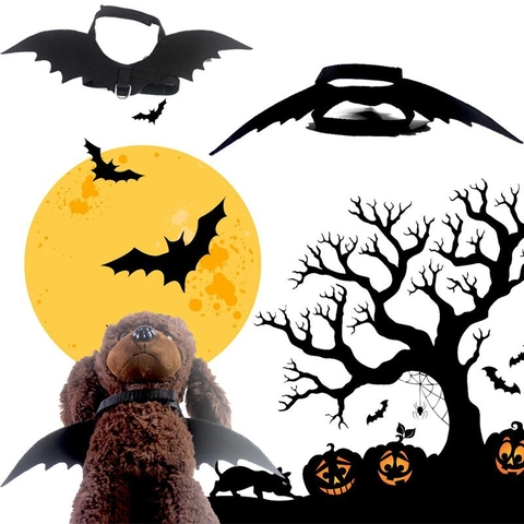 Halloween Pet Bat Wings Costume Lightweight Felt Fabric Adjustable Harness For Cats And Small Dogs