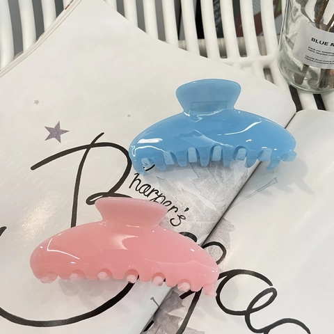 Large Acetate Hair Claw Clip Y2K Solid Color Jelly Style Shark Clip Minimalist Fashion Hair Accessories For Women Daily Use