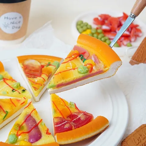 Realistic Artificial Pizza Triangular Model PU Simulation Food Toy Kitchen Pretend Play Photography Prop Home Decor