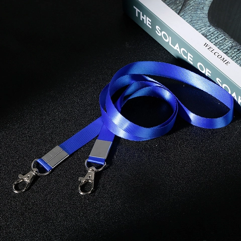 Polyester Lanyard With Dual Metal Lobster Clasps For ID Badge Holder Thickened Neck Strap For Office School Modern Style