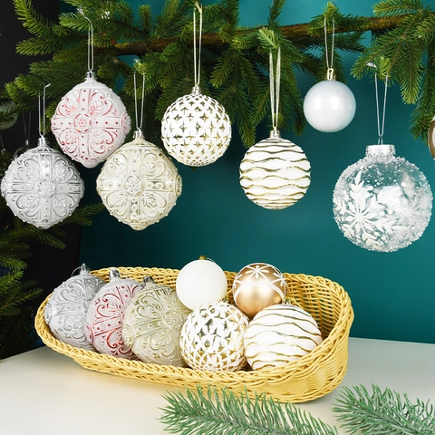 Ornamenti Per Palline Di Natale PVC Dipinto Decorazioni Appese Albero Delle Feste Festa Casa Arredamento Elegante Rilievo