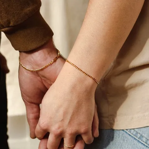 Pulsera De Cadena Cubana De Acero Inoxidable Chapado En Oro Con Placa ID Rectangular Joyería Minimalista Para Mujer