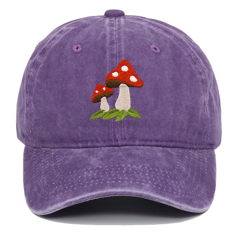 Cappellino Da Baseball Vintage In Cotone Lavato Con Ricamo A Fungo Cappello Da Sole Regolabile Per Donna E Uomo