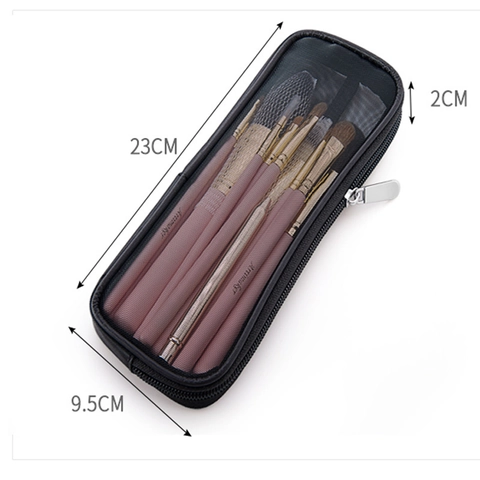 Borsa Organizzatore Per Pennelli Da Trucco In Rete Di Nylon Traspirante Beauty Case Da Viaggio Con Cerniera Custodia Per Trucco Multifunzionale Portatile