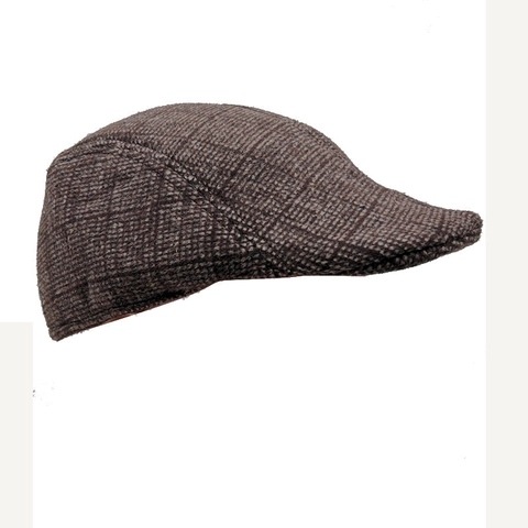 Vintage British Plaid Flat Cap Retro Newsboy Ivy Beret Winter Warm Polyester Woolen Hat For Men Classic Newsboy Cap