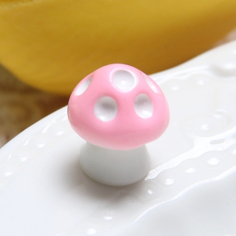 Mini Mushroom Resin Accessories Colorful Polka Dot Charms For DIY Crafts Micro Landscape Phone Case Decor Novelty Forest