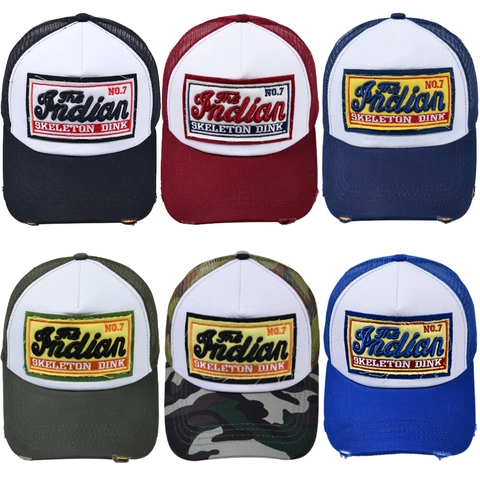 Cappello Trucker Vintage Distressed Cotone Mesh Traspirante Berretto Da Baseball Retro Patch Ricamo Snapback Unisex