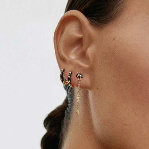 Evil Eye Quasten Kette Hängende Ohrringe Kupfer Zirkon Mit 925 Sterling Silber Ohrstecker Eleganter Schmuck Damen
