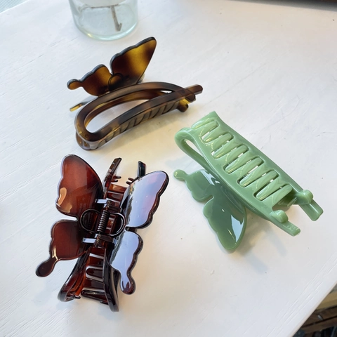 Pinza Para El Pelo De Mariposa Grande Acetato Acrílico Plástico Antideslizante Accesorios Elegantes Para Mujeres