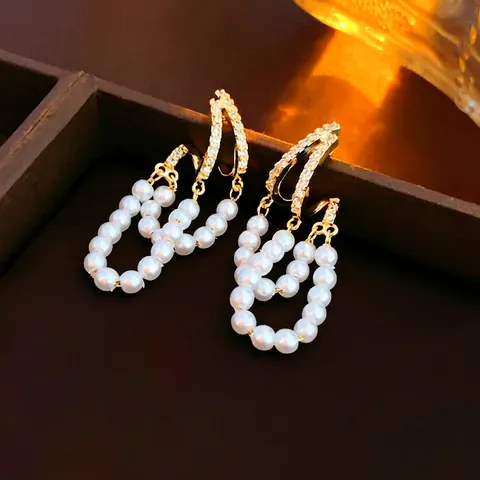 Kupfer Tropfenohrringe Mit Imitationsperle Zirkon Langes Quasten Geometrisch Luxus Für Damen Mit 925 Sterling Silber Ohrstecker