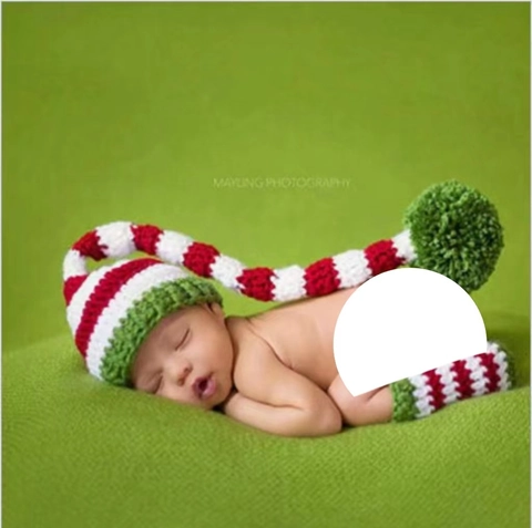 Baby Fotografie Requisiten Gestrickte Lange Schwanz Mütze Gestreifte Elfe Weihnachten Beanie Kleinkind Häkeln Neugeborenen Kostüm