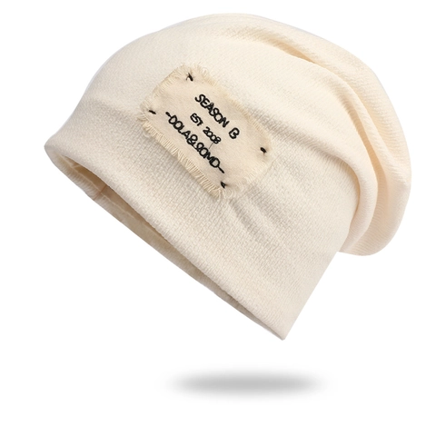 Gorro De Punto Acanalado Unisex Vintage Patchwork Letra Invierno Cálido Gorra Streetwear Acrílico Color Sólido