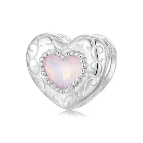 925 Sterling Silver Pink Heart Ballet Swan Charm Bead Dreamy Romantic DIY Bracelet Jewelry Pendant For Women Gift