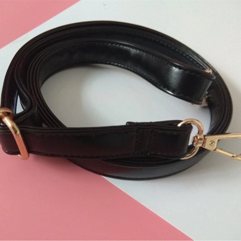 Adjustable PU Leather Shoulder Bag Strap Replacement With Metal Buckles For Crossbody Handbags Narrow Solid Color Fashion