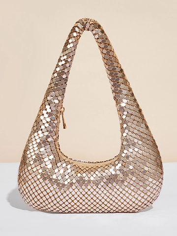 Damen Funkelnde Metallic-Pailletten Achseltasche Elegante Abend-Clutch Für Party Hochzeit Mode Hobo Handtasche Für Damen