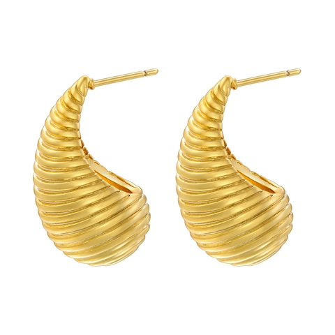 Boucles Oreilles Géométriques En Laiton Vintage Plaqué Or Argent Forme C Spirale Texture Martelée Bijoux Modernes Femmes