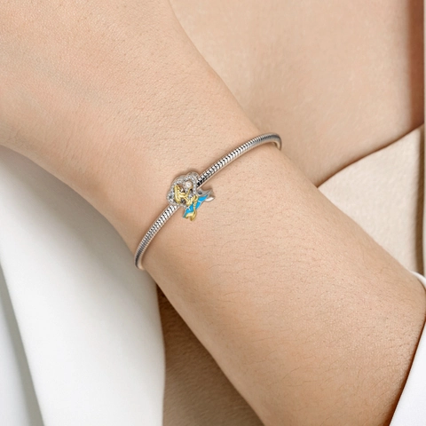 Meerjungfrau Charm 925 Sterling Silber Künstliche Perle Zirkon Blau Emaille DIY Schmuck Zubehör Für Armband Halskette