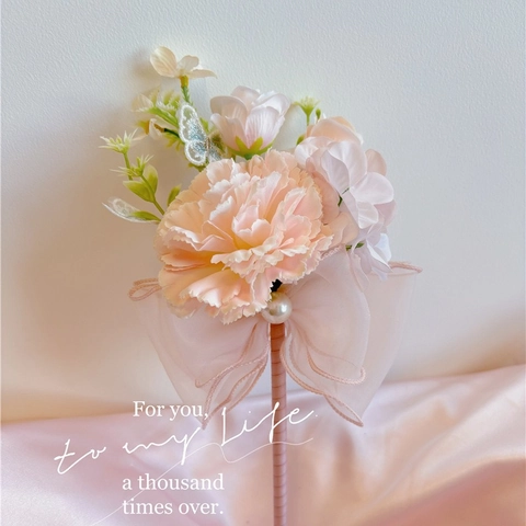 Blumen Kugelschreiber Künstliche Nelke Mit Organza Schleife Faux Künstliche Perle Schmetterling Dekor Elegant Fee Stift Für Hochzeit