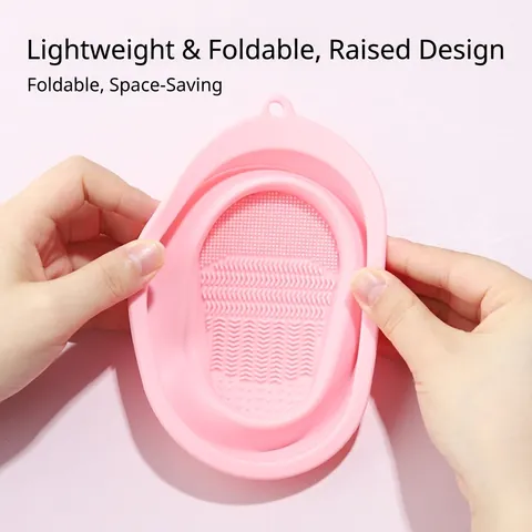 Makeup Brush Cleaner Silicone Folding Washing Bowl Scrubber For Beauty Blender Sponge And Brushes Portable Cleaning Tool