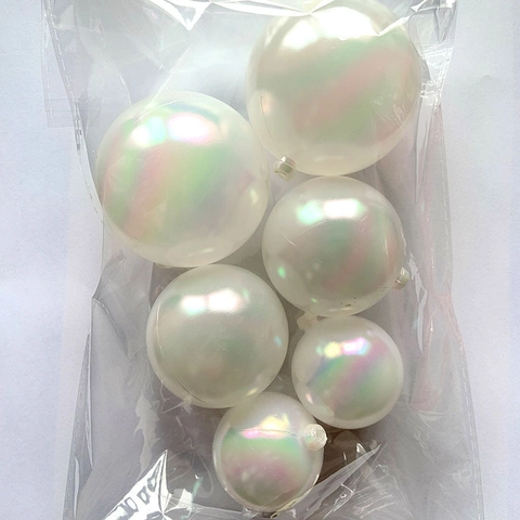 Iridescent Plastic Gold Silver Ball Cake Toppers Reflective Mirror Surface Party Baking Supplies Birthday Decor