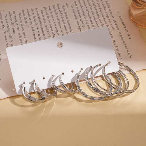 Geometric Twisted Round Hoop Earrings With 925 Sterling Silver Earring Post Minimalist Copper Jewelry For Women
