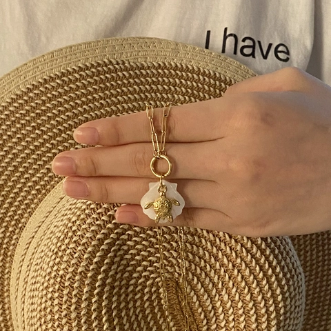 Roestvrijstalen Oceaan Ketting Goud Zeeschildpad Zeester Dolfijn Vis Schelp Hanger Dames Zomer Vakantie Sieraden
