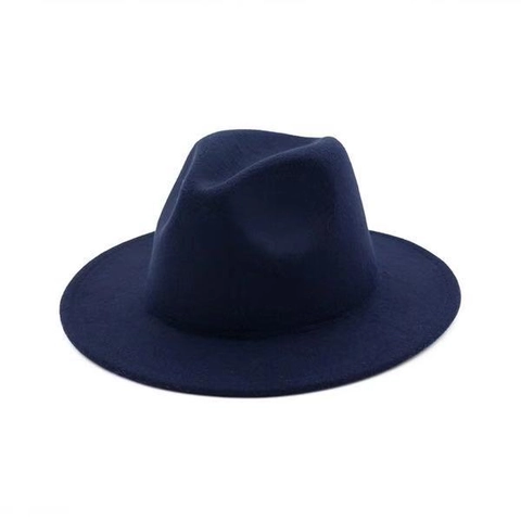 Classic Fedora Hat Wool Blend Wide Brim Pinched Crown Vintage British Style Jazz Cap For Men Women And Kids