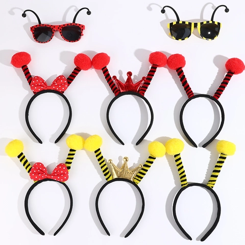 Accessori Costume Ape Coccinella Cerchietto Antenna Occhiali Nido Ape Calze Righe Maniche Gonna Tutu Festa Cosplay Outfit