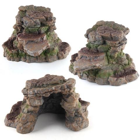 Adornos De Modelo De Escena De Roca Y Tocón De Árbol De Simulación Realista Hábitat De Dinosaurio Decoración De Micro Paisaje Plástico