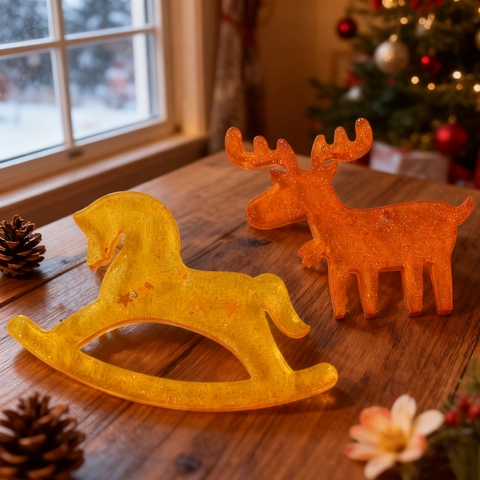 Stampo In Silicone Natalizio Renna Fiocco Di Neve Per Bricolage Resina Portachiavi Pendente Etichetta