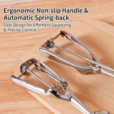 Stainless Steel Ice Cream Scoop Trigger Release Spring Loaded Fruit Baller Cookie Dough Scooper Professional Kitchen Tool