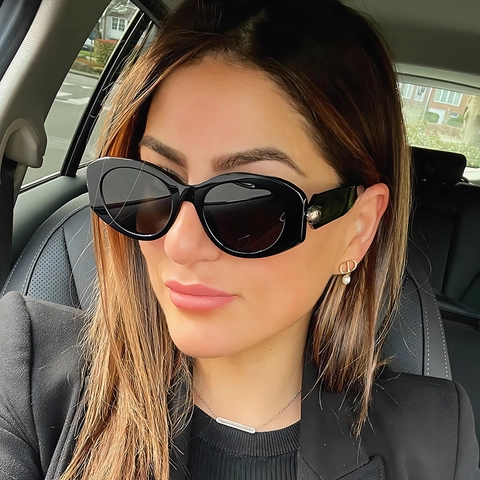 Gafas De Sol Cat Eye De Moda Protección UV400 Montura De PC Lentes De AC Retro Ovaladas Para Mujeres Tendencia