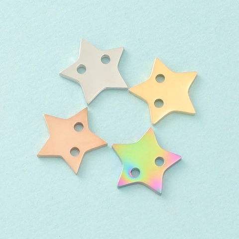 Ciondoli Stella Acciaio Inossidabile Placcato Oro Connettori Lucidato A Specchio Per Creazione Gioielli DIY
