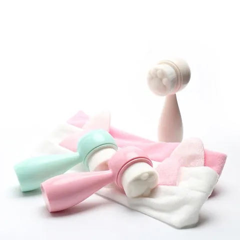 Handmatige Gezichtsreinigingsborstel Kattenoren Haarband Polsbandjes Dubbelzijdig Silicone Zachte Borstelharen Poot Design Beauty Tool