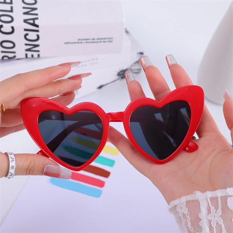 Gafas De Sol Con Forma De Corazón Retro Y2K Moda Protección UV Gafas De Fiesta Para Mujeres Hombres Montura De Plástico Lentes AC