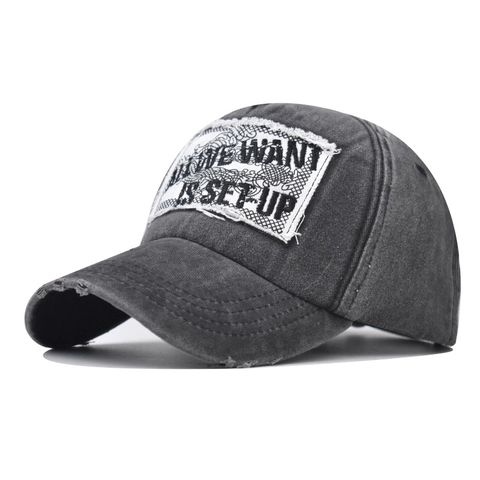 Cappello Da Baseball In Cotone Lavato Retro Con Bordi Sfilacciati E Patch Di Lettere Berretto Da Sole Vintage Regolabile
