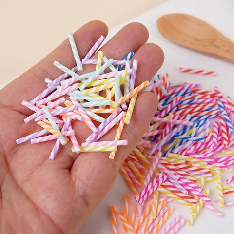 Mini Polymer Ton Schokoriegel Simulation Bunte Gestreifte Streusel Für Slime DIY Creme Kleber Handwerk Handyhülle Dekor