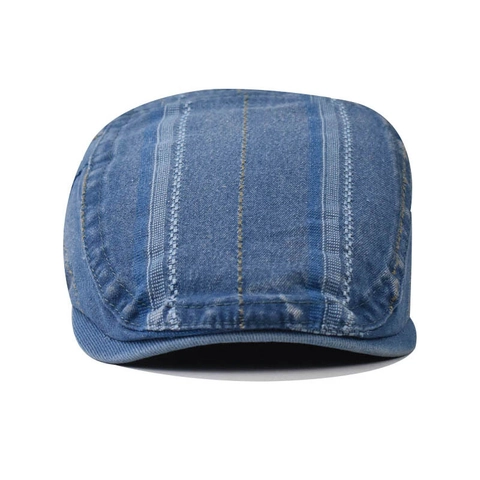 Retro Denim Platte Pet Verstelbaar Puur Katoen Ivy Newsboy Hoed Voor Heren Dames Casual Outdoor Stijl