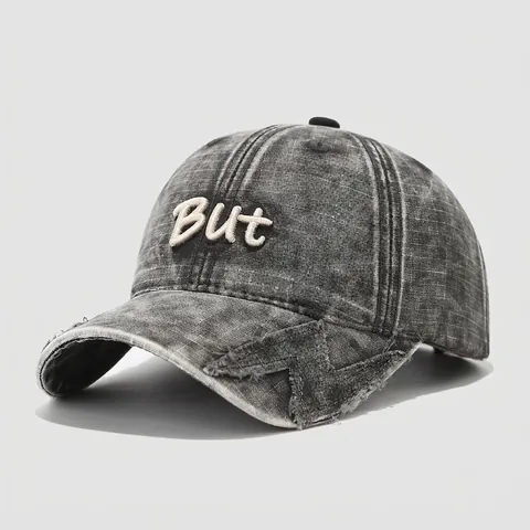 Casquette de Baseball en Coton Lavé pour Enfants Brodé Lettre But Style Hip-hop Vieilli Chapeau de Soleil pour Garçons Filles