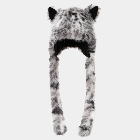 Cappello Orecchie Animali Stampa Leopardata Pelliccia Sintetica Peluche Inverno Caldo Antivento Protezione Orecchie Lunghe