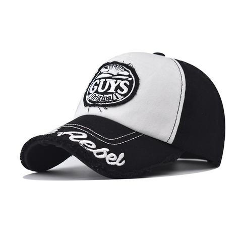 Casquette De Baseball Retro En Coton Homme Femme Patchwork Color Block Vieilli Protection Solaire Respirant Streetwear
