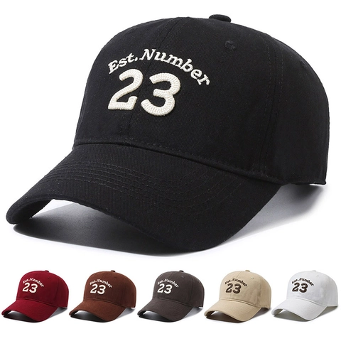 Unisex Baumwolle Baseballkappe Mit Stickerei Est Number 23 Verstellbare Metallschnalle Vintage Outdoor Sonnenhut