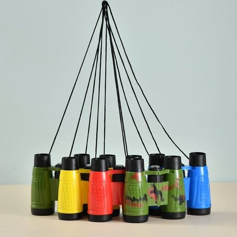 Kids Binoculars Toy With Compass Plastic For Outdoor Nature Exploration Discovery Science Education Learning Gift Toy