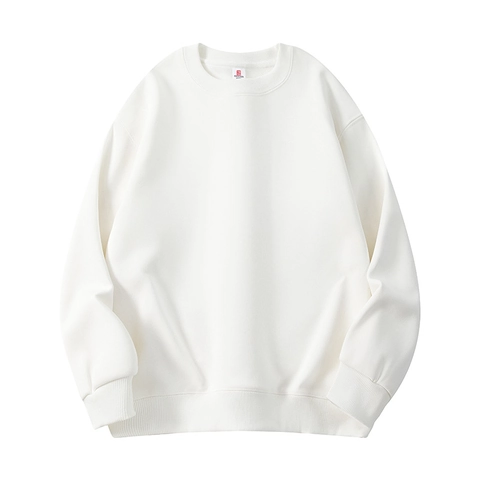 Sweat-shirt Homme Mélange Coton Polyester Col Rond Pullover Manches Longues Épaules Tombantes Décontracté Mode