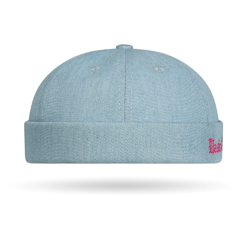 Retro Gewassen Denim Docker Hoed Randloze Pet Voor Heren Dames Met Borduurwerk Verstelbaar Streetwear Miki Hoed