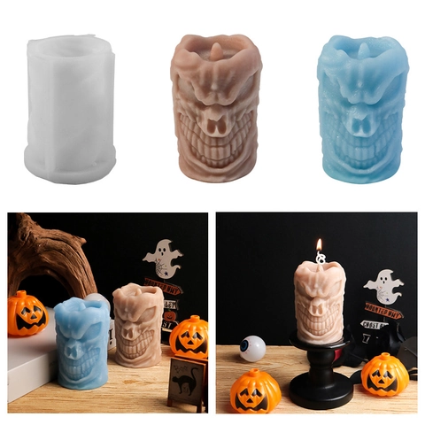Halloween Καλούπι Σιλικόνης Για Κεριά Devil Ghost King Για DIY Αρωματικό Κερί Γύψος Κύλινδρος Εργαλεία Χύτευσης Ρητίνης
