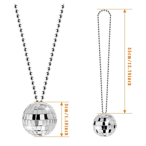 Disco Ball Halskette Spiegelglas Reflektierender Anhänger Retro Partyzubehör Für Festival Weihnachtsdekoration